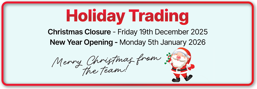 Merry Christmas! We're closed from Friday 19th December 2025 to Monday 5th January 2026 Merry Christmas! We're closed from Friday 19th December 2025 to Monday 5th January 2026